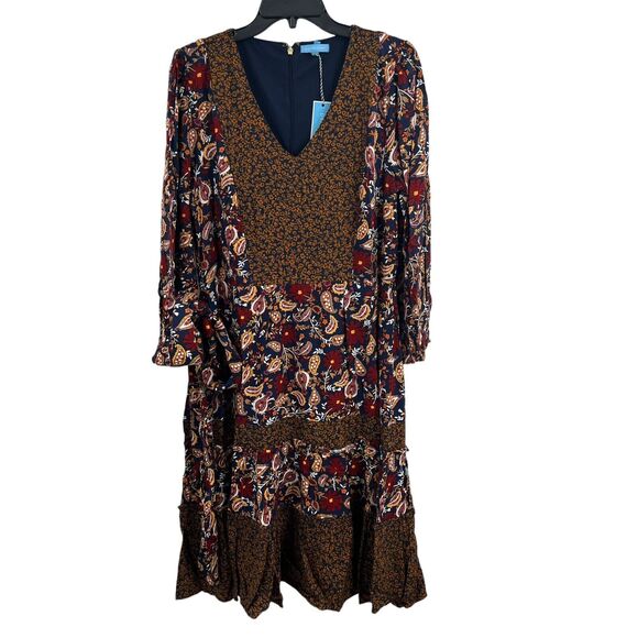 Draper James Midi‎ Fit & Flare Fall Paisley New 12 - Picture 1 of 8